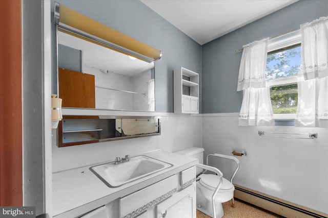 2138 Hill Rd, Perkiomenville, PA 18074 - bathroom with a baseboard radiator, toilet, and vanity