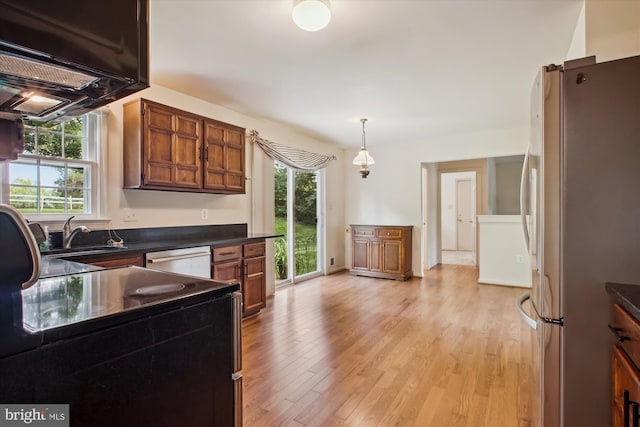 1881 Cold Creek Ct, Vienna, VA 22182 - kitchen featuring appliances with stainless steel finishes, a sink, healthy amount of natural light, and dark countertops