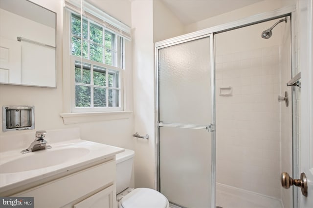 1881 Cold Creek Ct, Vienna, VA 22182 - bathroom with a stall shower, vanity, and toilet
