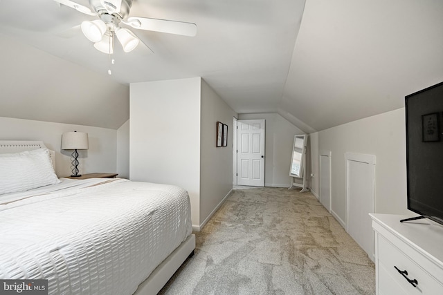 618 Ruth, Upper Chichester, PA 19014 - bedroom with lofted ceiling, light colored carpet, ceiling fan, and baseboards