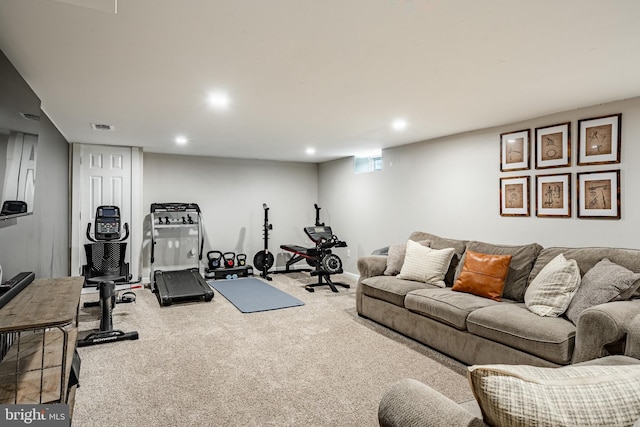 618 Ruth, Upper Chichester, PA 19014 - exercise area with carpet floors and recessed lighting