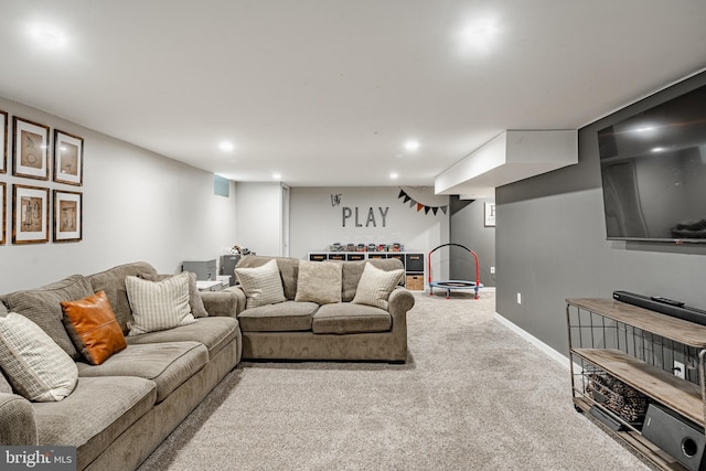 618 Ruth, Upper Chichester, PA 19014 - living area with carpet, recessed lighting, and baseboards