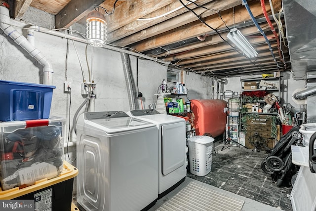 618 Ruth, Upper Chichester, PA 19014 - washroom with washing machine and clothes dryer and oil tank