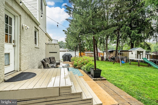618 Ruth, Upper Chichester, PA 19014 - wooden deck with a playground