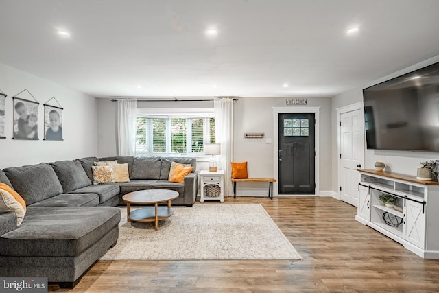 618 Ruth, Upper Chichester, PA 19014 - living area with wood finished floors, recessed lighting, and baseboards