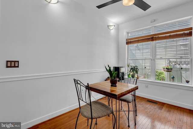 620 Cypress Ln, Severna Park, MD 21146 - dining area with ceiling fan and hardwood / wood-style floors