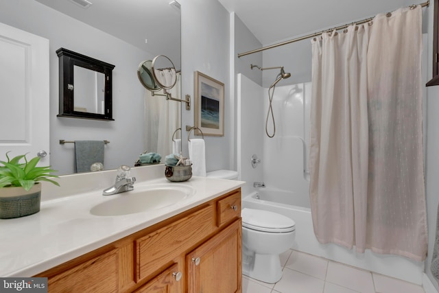 620 Cypress Ln, Severna Park, MD 21146 - bathroom featuring tile patterned flooring, vanity, and shower / bath combination with curtain