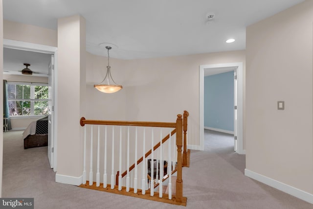 620 Cypress Ln, Severna Park, MD 21146 - corridor featuring carpet floors, an upstairs landing, and recessed lighting