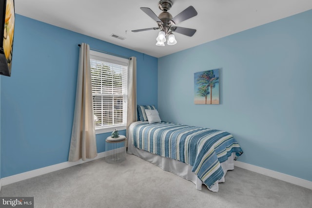620 Cypress Ln, Severna Park, MD 21146 - carpeted bedroom with baseboards and a ceiling fan