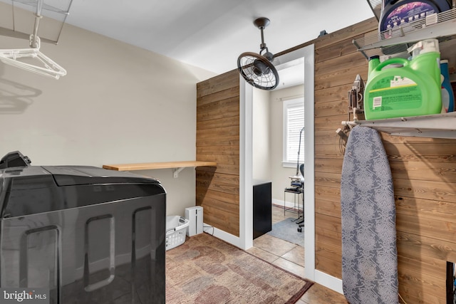 620 Cypress Ln, Severna Park, MD 21146 - washroom featuring wooden walls and tile patterned floors