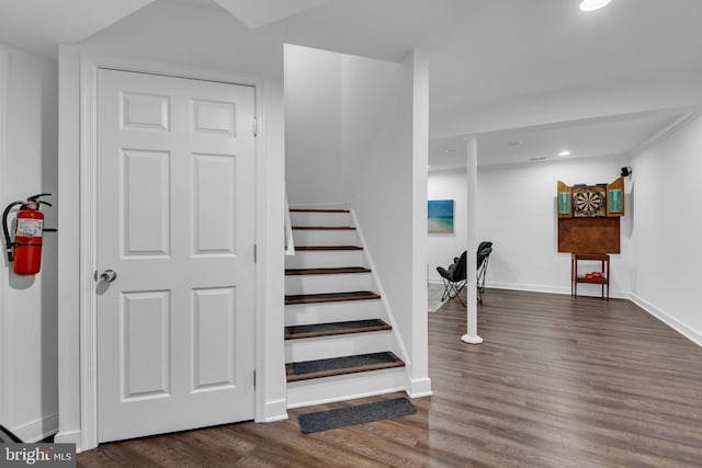 620 Cypress Ln, Severna Park, MD 21146 - stairway with wood finished floors and recessed lighting