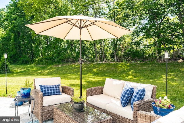 2638 Hollow View Dr, Easton, PA 18040 - view of patio featuring an outdoor living space and view of scattered trees