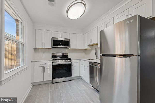 1329 Potomac Heights Dr Unit 36, Fort Washington, MD 20744 - kitchen with appliances with stainless steel finishes, a sink, white cabinets, and light countertops