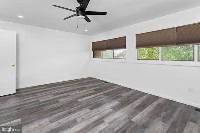 372 Irvington Pl, East Windsor, NJ 08520 - unfurnished room with ceiling fan, recessed lighting, wood finished floors, and baseboards