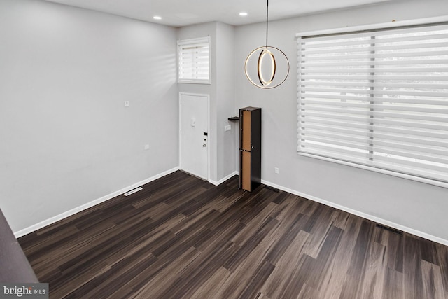 372 Irvington Pl, East Windsor, NJ 08520 - spare room with dark wood-style floors, baseboards, and recessed lighting