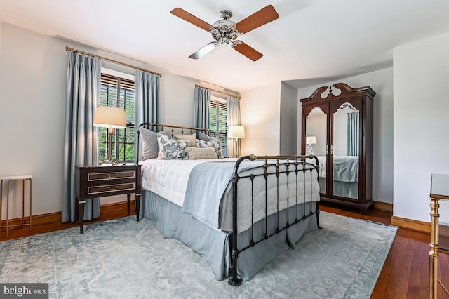 665 Bayard Rd, Lothian, MD 20711 - bedroom featuring wood finished floors, baseboards, and ceiling fan