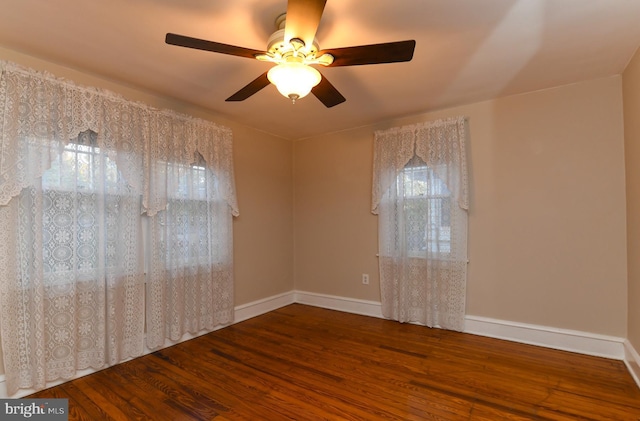 67 N American St, Woodbury, NJ 08096 - unfurnished room with wood finished floors, a ceiling fan, and baseboards