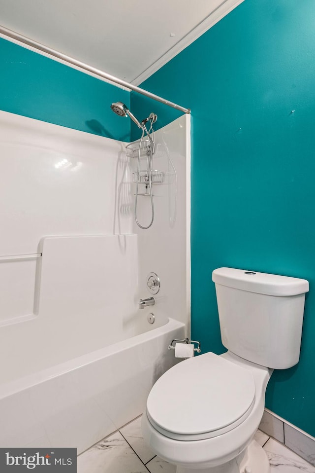 6188 Cobbs Rd, Alexandria, VA 22310 - full bathroom featuring marble finish floors and tub / shower combination