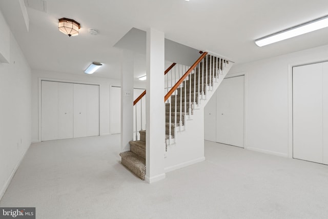 6188 Cobbs Rd, Alexandria, VA 22310 - finished below grade area with carpet flooring and stairs