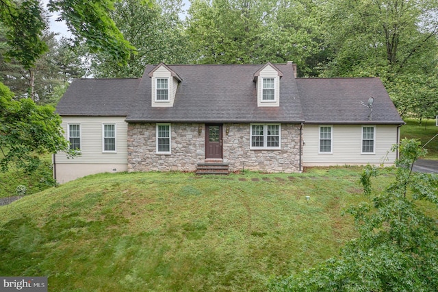 56 Pine Dr, Kirkwood, PA 17536 - cape cod house with a front lawn and stone siding