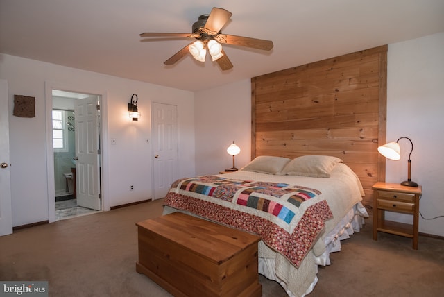 65 White Bark Dr, Middletown, DE 19709 - carpeted bedroom featuring baseboards, ensuite bathroom, and a ceiling fan