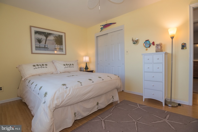 65 White Bark Dr, Middletown, DE 19709 - bedroom with wood finished floors, a closet, and baseboards