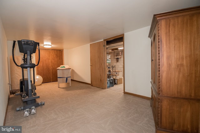65 White Bark Dr, Middletown, DE 19709 - workout room featuring light colored carpet and baseboards