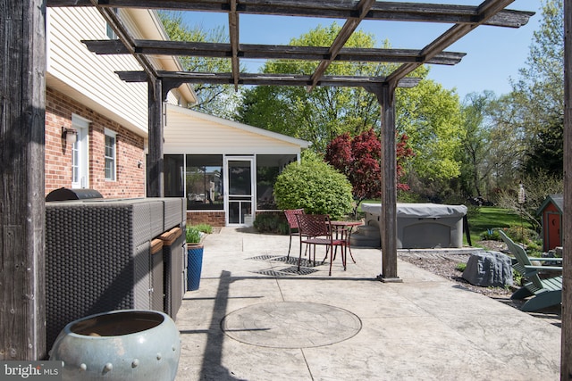 65 White Bark Dr, Middletown, DE 19709 - view of patio with a sunroom and a pergola