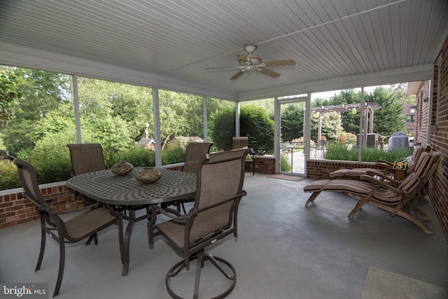 65 White Bark Dr, Middletown, DE 19709 - sunroom with outdoor dining area and ceiling fan
