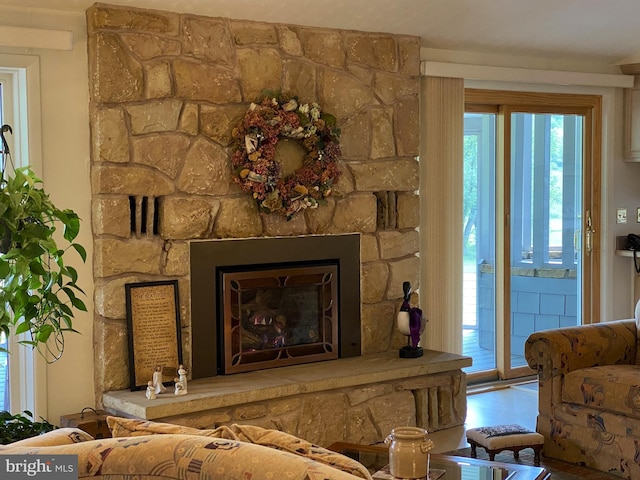 108 Wright St SE, Frostburg, MD 21532 - living area with a stone fireplace