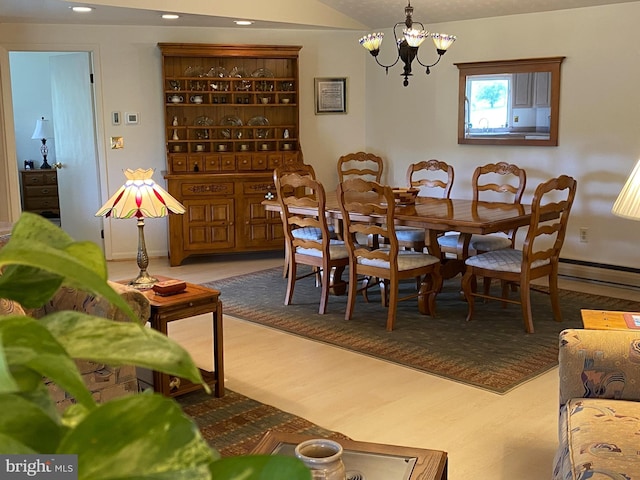108 Wright St SE, Frostburg, MD 21532 - dining space featuring wood finished floors, a chandelier, and recessed lighting