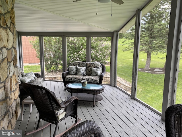 108 Wright St SE, Frostburg, MD 21532 - sunroom / solarium with ceiling fan and plenty of natural light