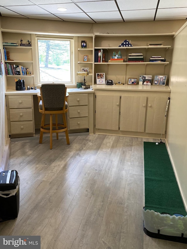 108 Wright St SE, Frostburg, MD 21532 - office with a drop ceiling, built in study area, light wood finished floors, and baseboards