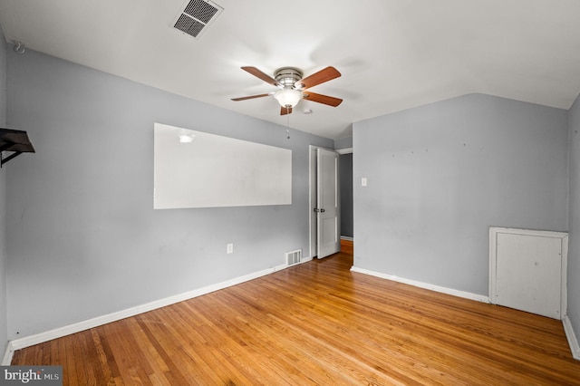 602 Braxton Rd, Ridley Park, PA 19078 - spare room with a ceiling fan, wood finished floors, baseboards, and vaulted ceiling