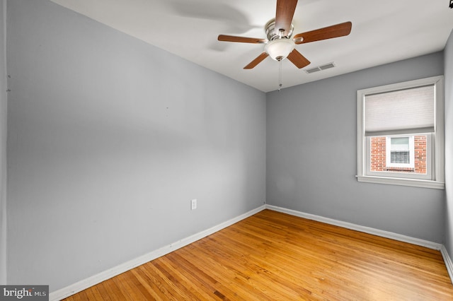 602 Braxton Rd, Ridley Park, PA 19078 - empty room featuring baseboards, light wood-style floors, and a ceiling fan