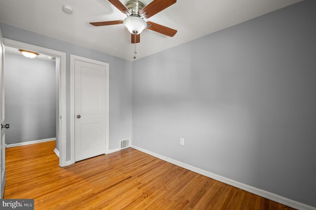 602 Braxton Rd, Ridley Park, PA 19078 - unfurnished bedroom featuring baseboards, light wood-style floors, and a ceiling fan