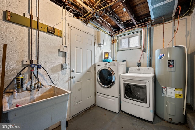 602 Braxton Rd, Ridley Park, PA 19078 - laundry room featuring water heater and washing machine and clothes dryer