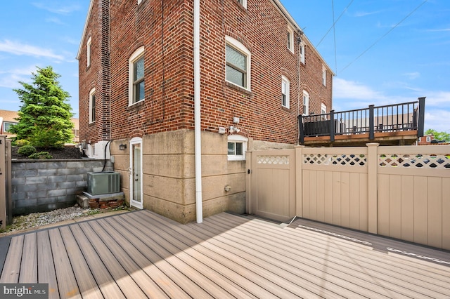 602 Braxton Rd, Ridley Park, PA 19078 - wooden terrace featuring central AC