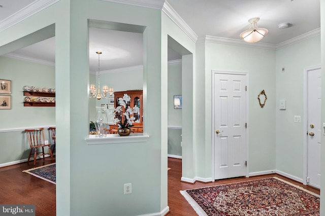 8145 Cyprus Cedar Ln Unit C, Ellicott City, MD 21043 - foyer with wood finished floors, ornamental molding, baseboards, and a chandelier