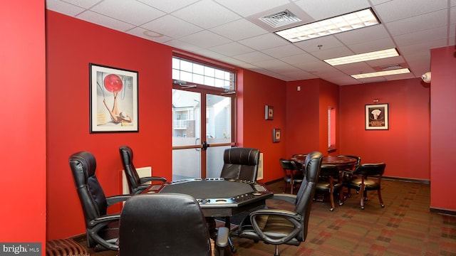 8145 Cyprus Cedar Ln Unit C, Ellicott City, MD 21043 - office with a paneled ceiling, carpet floors, and baseboards