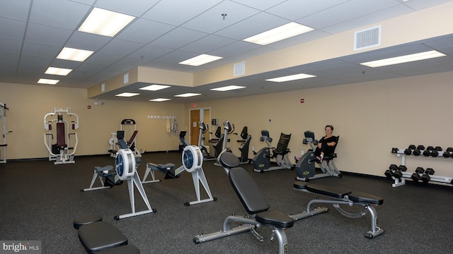 8145 Cyprus Cedar Ln Unit C, Ellicott City, MD 21043 - exercise room with a drop ceiling
