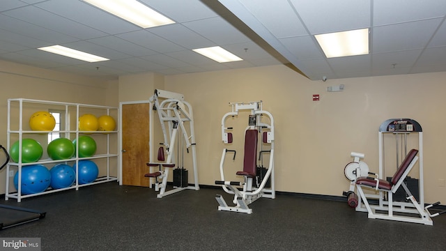 8145 Cyprus Cedar Ln Unit C, Ellicott City, MD 21043 - workout area featuring a drop ceiling