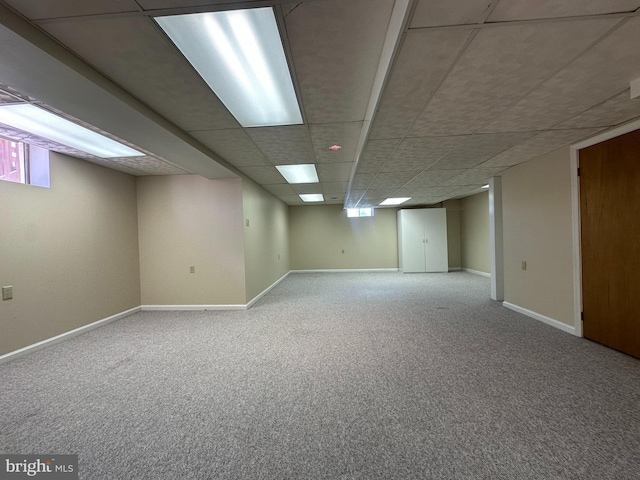 55 W Windrose Dr, Richboro, PA 18954 - below grade area with carpet flooring, baseboards, and a drop ceiling