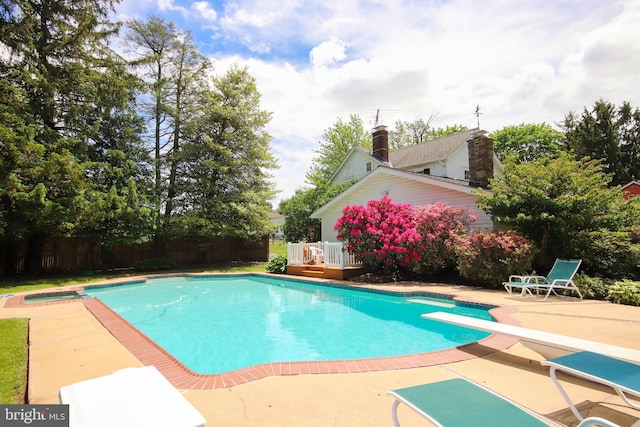 1132 Upper Stump Rd, Chalfont, PA 18914 - view of pool with a diving board, a deck, and a patio