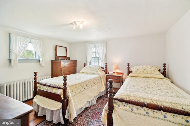 1132 Upper Stump Rd, Chalfont, PA 18914 - bedroom featuring radiator, multiple windows, and dark wood-style flooring