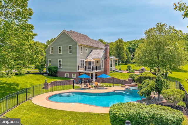 1293 Eagle Rd, New Hope, PA 18938 - view of pool with a patio and a pool with connected hot tub