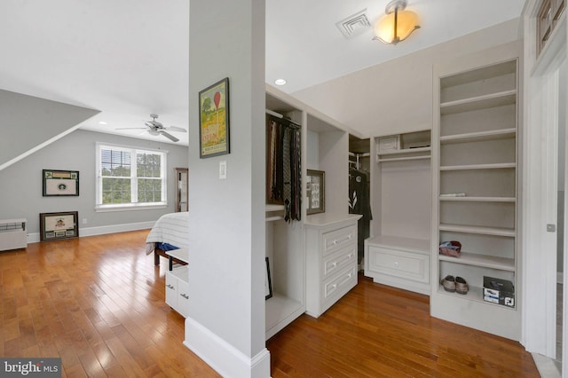 1293 Eagle Rd, New Hope, PA 18938 - walk in closet with hardwood / wood-style flooring and ceiling fan