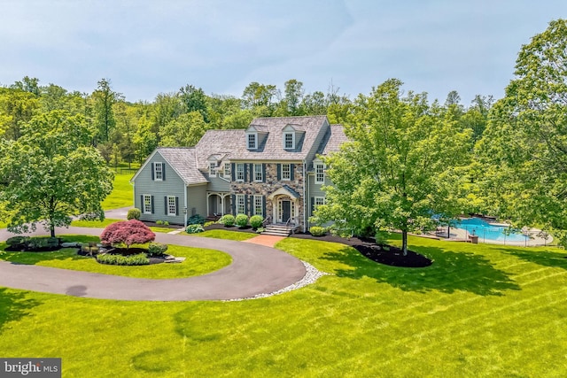1293 Eagle Rd, New Hope, PA 18938 - view of front of property with a front yard and stone siding