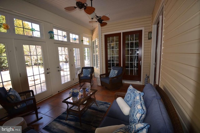 35517 Bonaire Dr, Rehoboth Beach, DE 19971 - sunroom / solarium with french doors, tile patterned flooring, and healthy amount of natural light