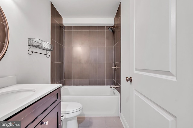 821 N 15th St Unit 2, Philadelphia, PA 19130 - bathroom with vanity, bathing tub / shower combination, tile patterned floors, and toilet